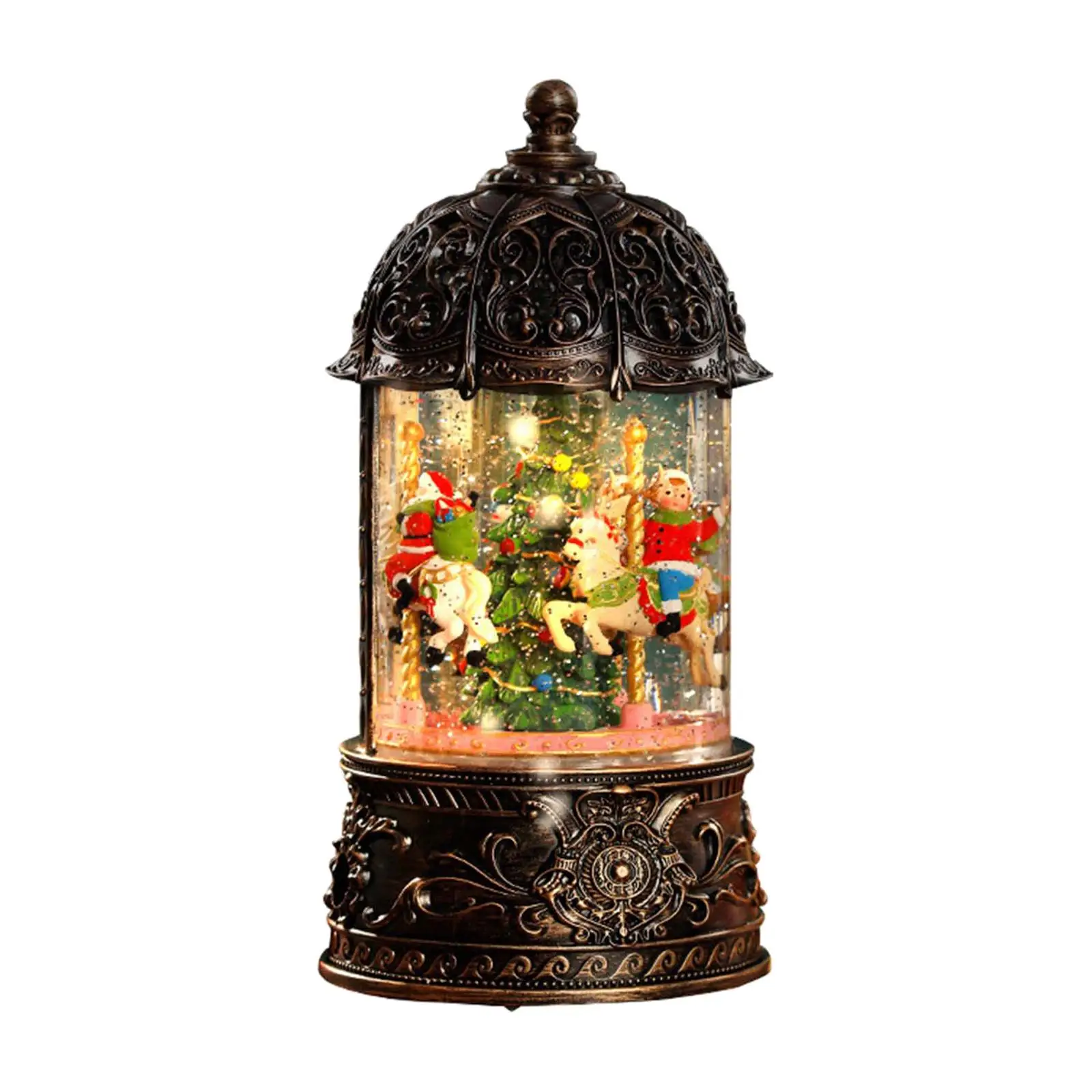 

Lighted Christmas Snow Globes Lantern Santa Claus Snowing Crystal Ball Octave Box for Girls Christmas Bedroom Decor