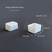 50Pcs 2ml Empty Watercolor Half Pans Round Edges Empty Paint Pan for Oil Artist Watercolor Painting 2