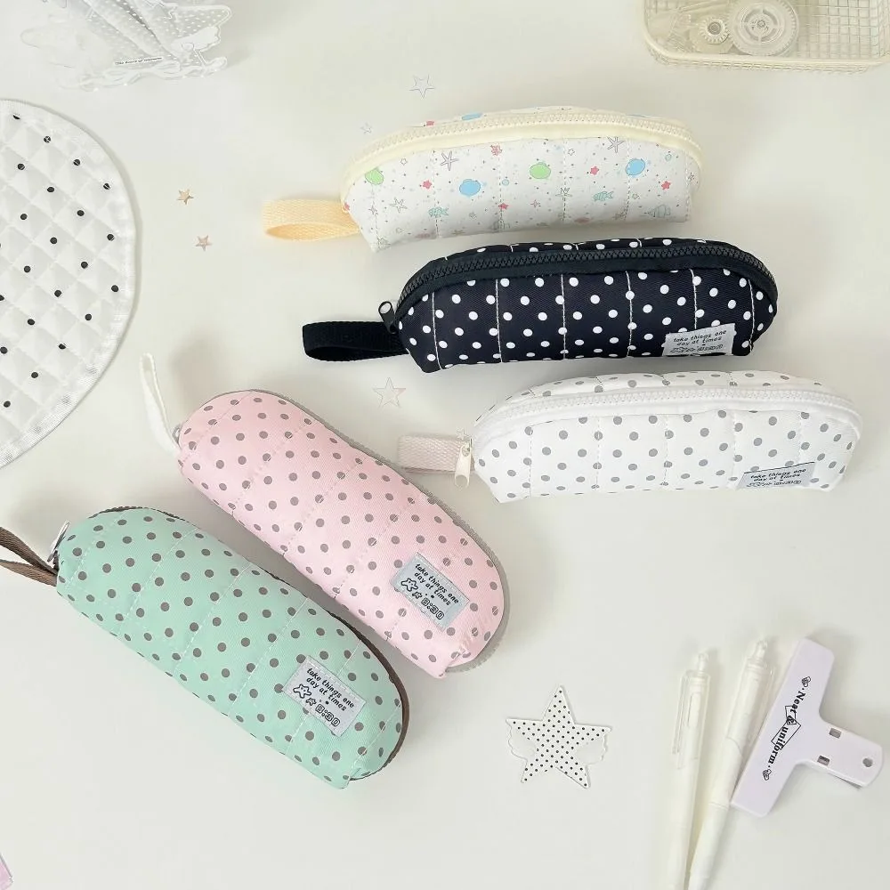 Astuccio portapenne con stampa a pois INS con cinturino da polso, astuccio portatile per matite, organizer per cancelleria di grande capacità, regalo - immagine 3