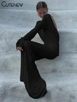 Cutenew High Street-Robes Maxi Classiques pour Femmes, Robe Dos aux, Manches sulf, Gaine, Concis, Élégant, Éducatif, Banquet 5