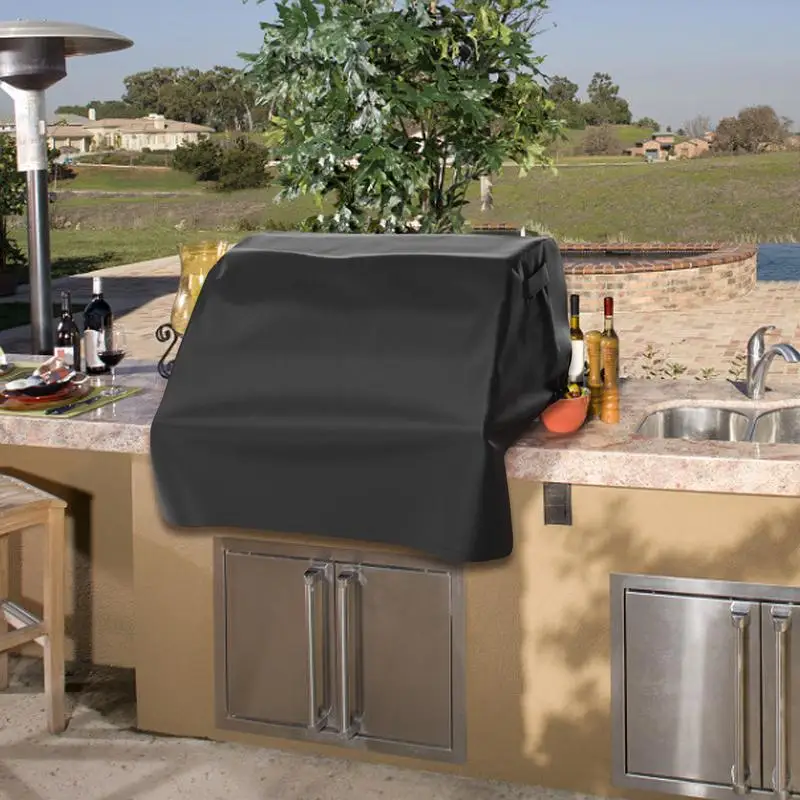 Waterproof Windproof Grill Covers For Built-In Barbecue Grill Top With Coating Outdoor BBQ Top Protect Supplies