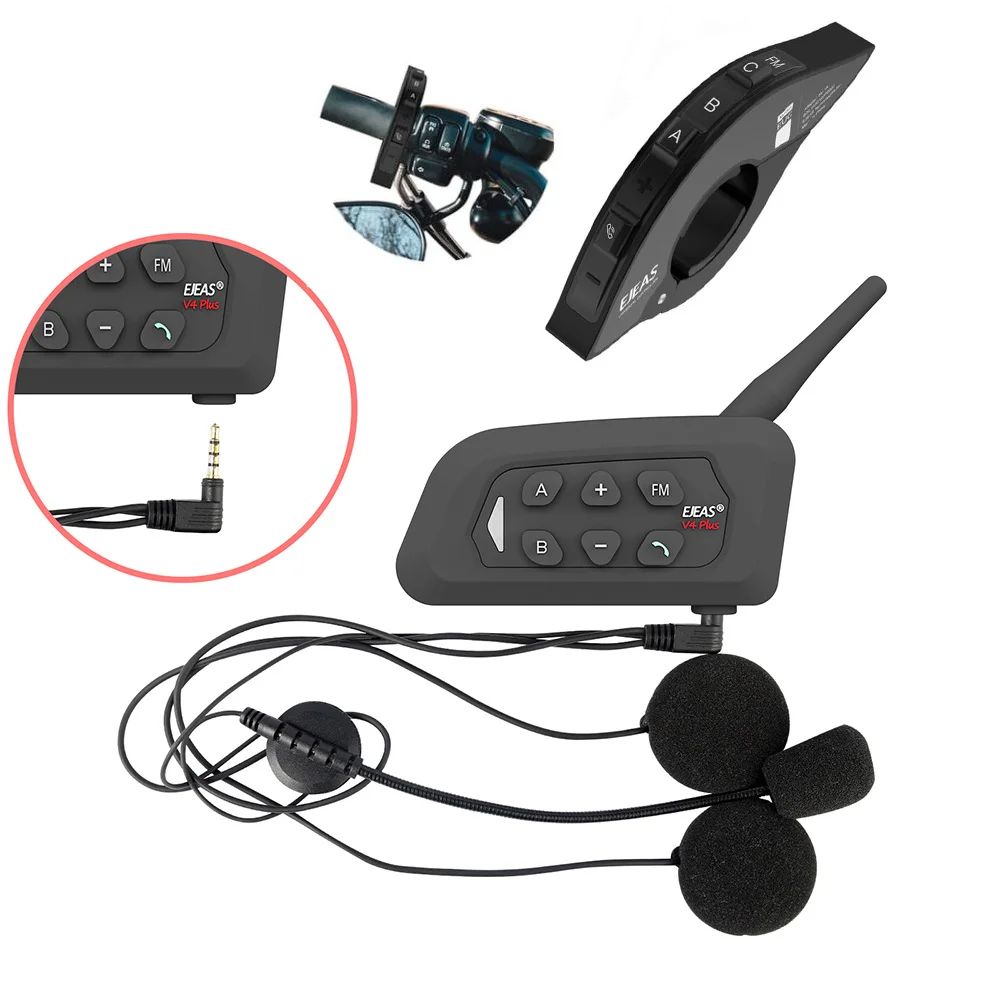 EJEAS V4 Plus Motorcycle Intercom 1500M Communication System Group