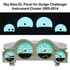 لوحة ايل زرقاء سماوية لدودج تشالنجر وشاحن ماغنوم ، مقاييس توهج الصفائح ، تثبيت الطلب ، إضاءة خلفية OEM
