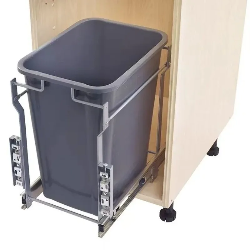 ถังขยะที่ซ่อนอยู่ตู้ในครัวเรือนถังขยะแบบฝังประเภทลิ้นชักเครื่องมือทําความสะอาดห้องครัว Morden ถังขยะความจุสูง 1