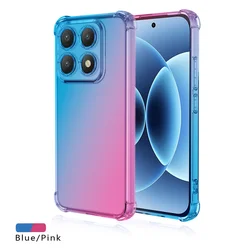 Shockproof Gradient TPU Phone Case - Protective Clear Cover Shell - Xiaomi 14 (Blue Pink)