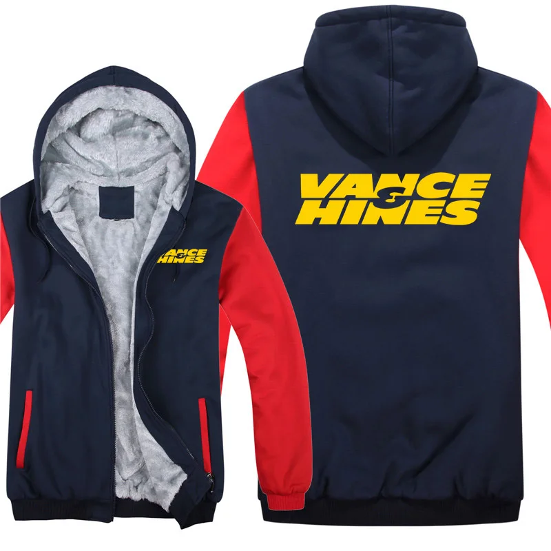 Vance and Hines Hoodies Men Coat Winter Warm Fleece Vance and Hines Sweatshirts Jacket 3