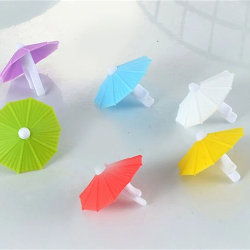 6Pcs Wine Glass Markers Umbrella Bar Accessory Glass Recognizer Cup Drink Marker Ornament Silicone Wine Brand Charm wine glass marker wine glass decorations