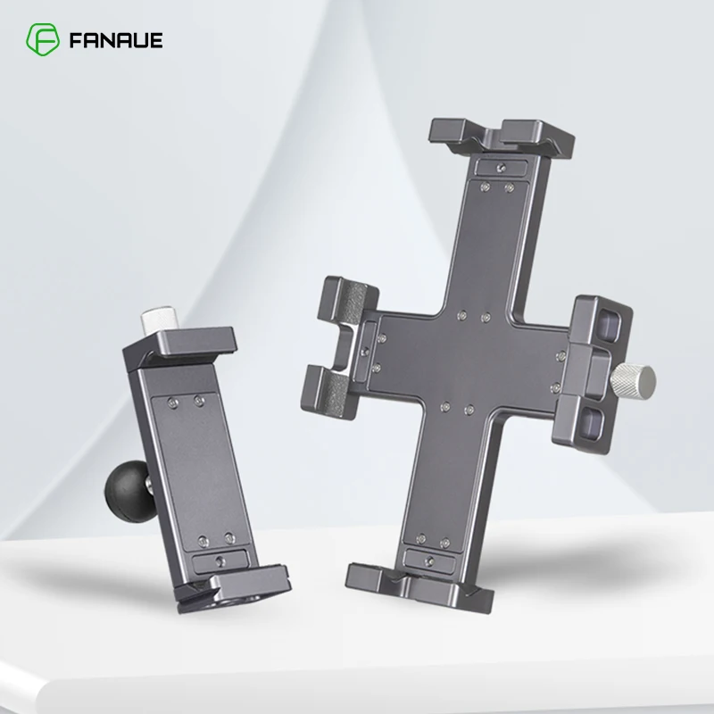 FANANS-Alumínio Tablet Holder, Braçadeira Ajustável Tripé Stand, Clip Universal, Montagem para Tablet 8.8-12.9 