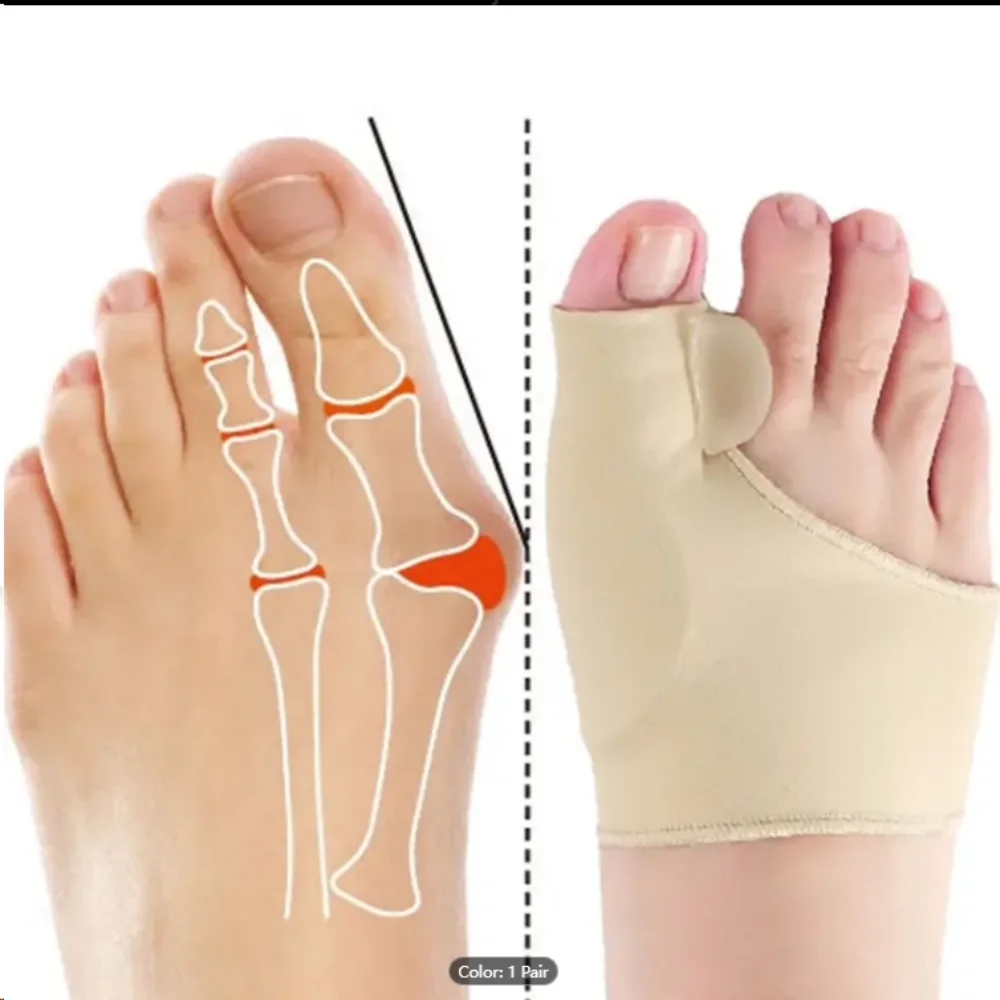 Sebs Foot Protectorfoot Carebunion Correctorhigh Elasticityday & Night Split Toe Sleevewith Siliconesilicone
