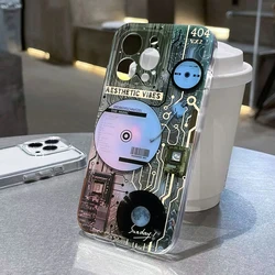 Retro Creative Audio Tape Pattern Clear Phone Case Cover - iPhone 12 Mini (1)