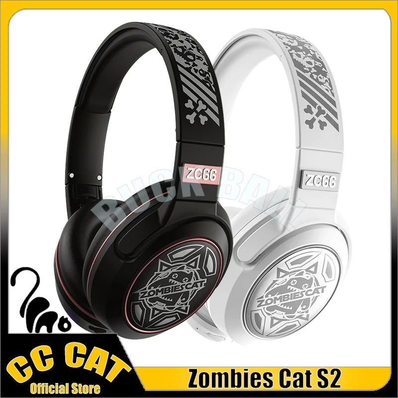 

Zombies Cat S2 Headphone Bluetooth Wireless Earphone TWS Headphones Active Noise Canceling Low Delay Sports HiFi Gamer Headphone