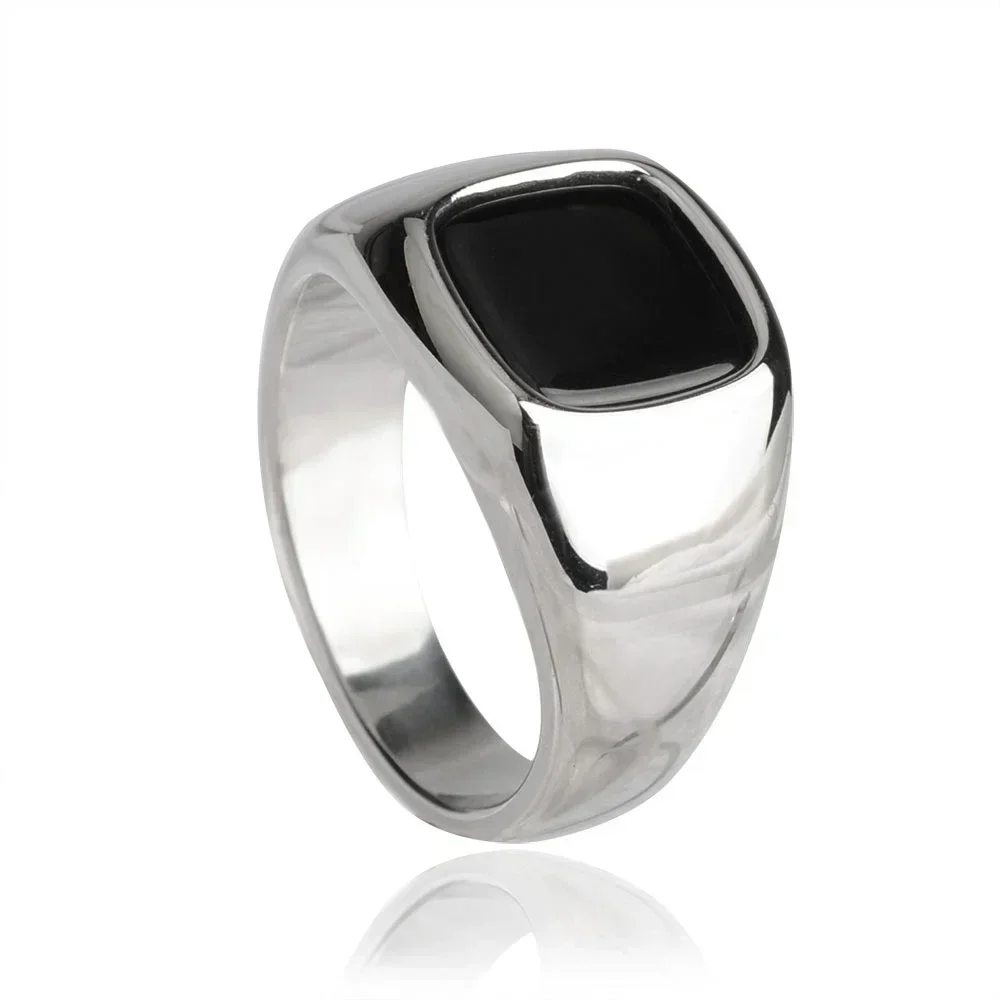 Grande Anello In Onice Nero, Anello Da Uomo In Argento Sterling, Anello Antico Da Uomo, Anello Con Pietra Preziosa, Anello Fatto A Mano Da Uomo, Regali Per Lui - Italia - Foto 10