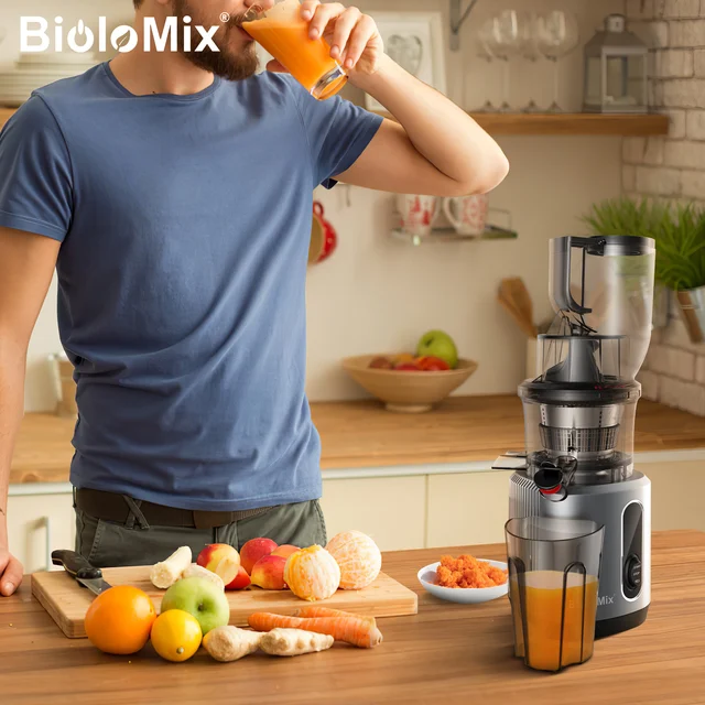 BioloMix Cold Press Juicer with 75mm Feed Chute, 200W 40