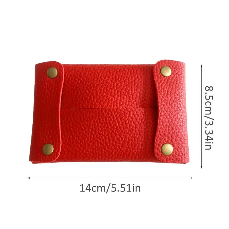 Pocket Tissue Bag Reusable Tissue Travel Pouch Tissue Storage Bag Paper PU Leather Case Sanitary Bags For Bathroom Small Items 6