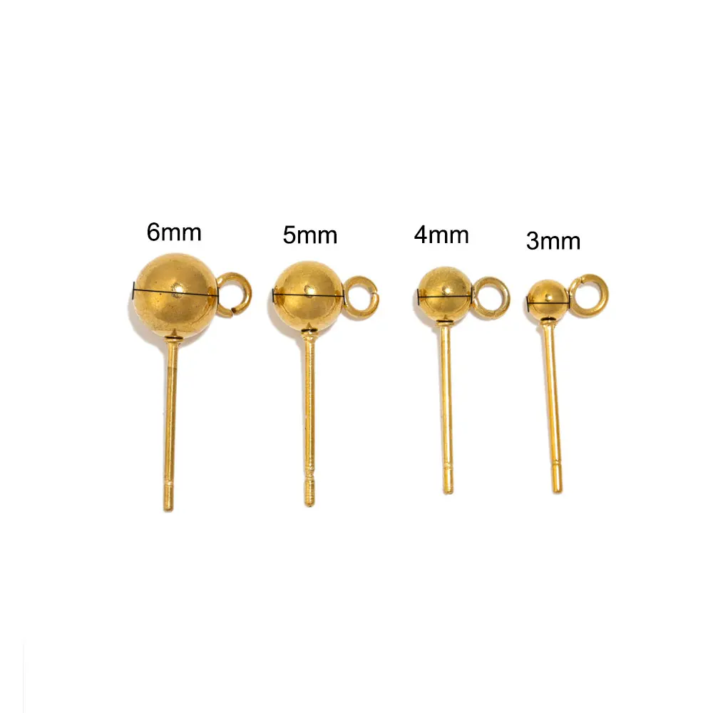 20 Stück Edelstahl 3/4/5/6 mm Kugel-Ohrstecker mit Biegeringen, 2 Stile für DIY-Ohrringe, Schmuckherstellung, Zubehör – Detail 10