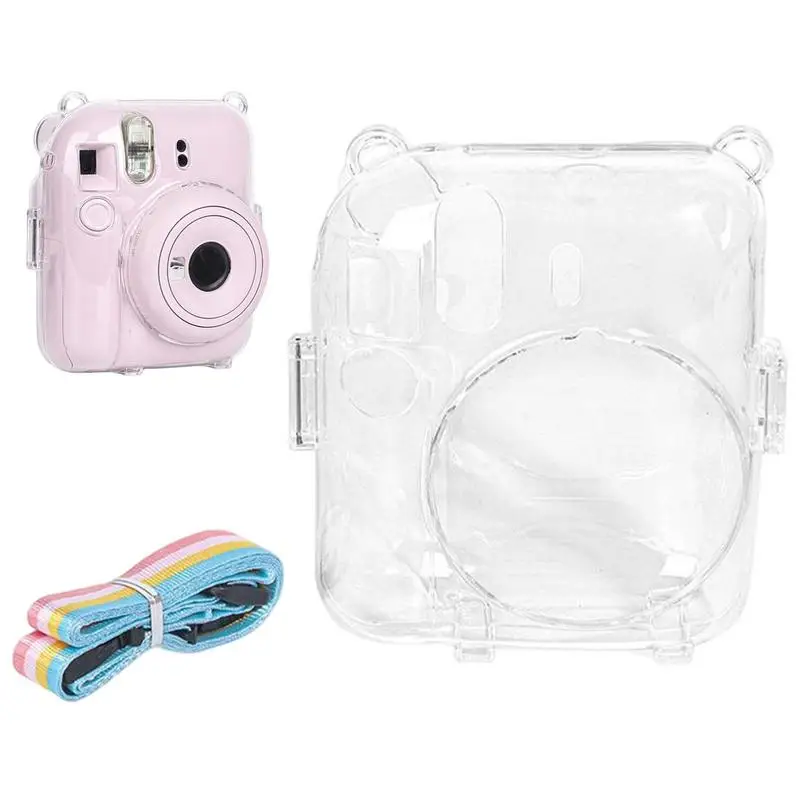 

For Mini12 Case Transparent Crystal Cover Camera Protect Case With Strap For Mini12 Anti-scratch