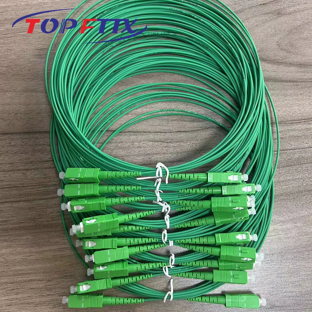 Factory Direct 100 PCS SC/APC-SC/APC SM G657A2 3.5 Meter Optic Fiber Patch Cord 1.6mm Green Cable 10PCS Per Bag Total 10 Bag