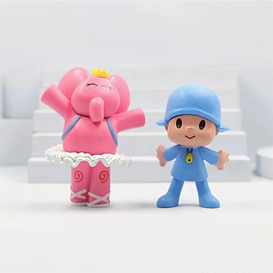 7-Piece Pocoyo Animal Toy Set - Bird, Duck, Elephant Ornaments & Cute PVC Figures