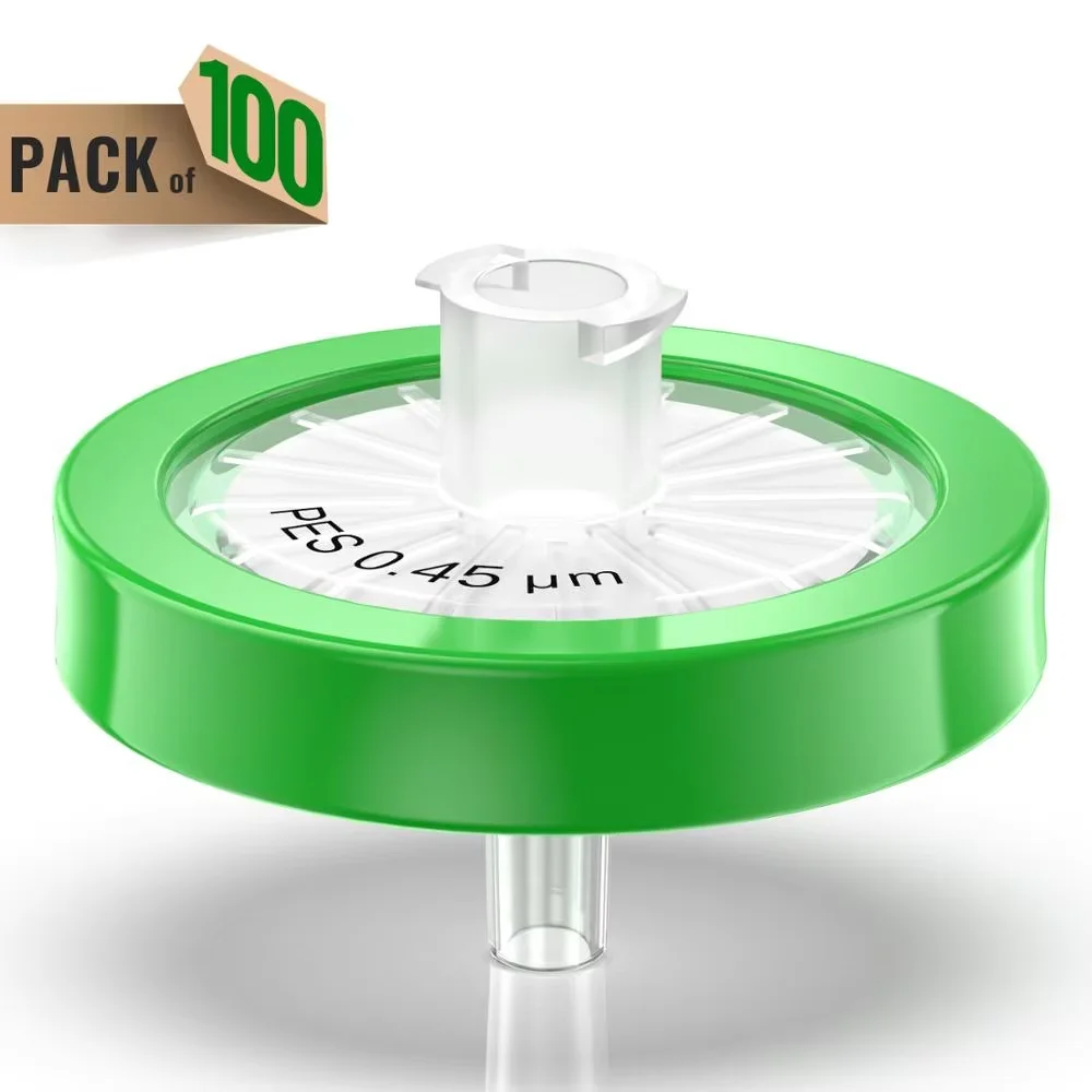 Syringe Filters,PES Membrane 0.45&mu;m Pore Size,25mm Diameter,100 Pcs by Ks-Tek