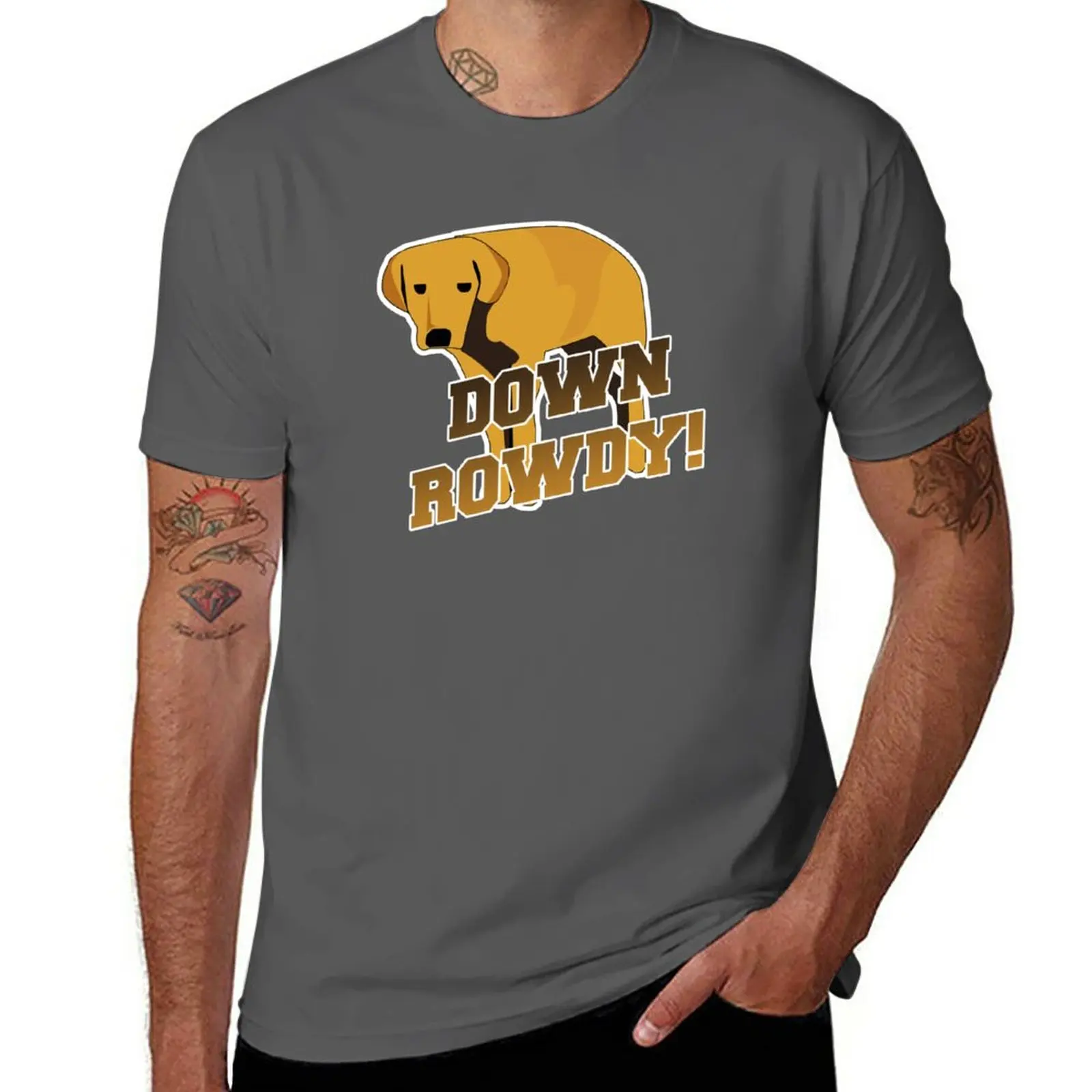 

Down Rowdy the Dog T-Shirt animal prinfor boys blanks mens clothes