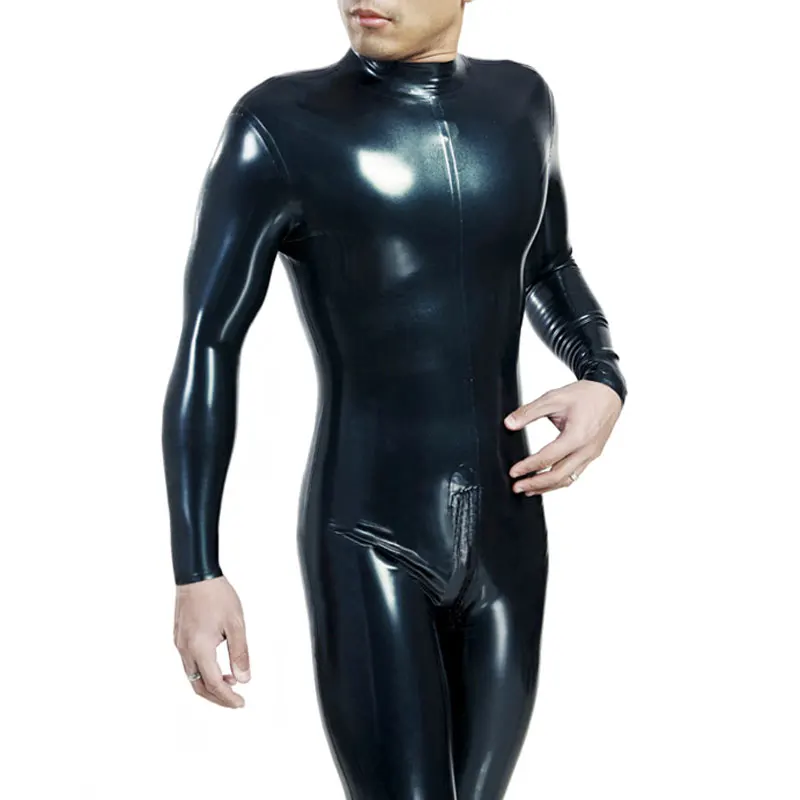 Mens Latex Catsuit Rubber Male Bodysuit Costumes Fetish Jumpsuit Plus Size S-LCM024 men underwear sexy lingerie latex bodysuit