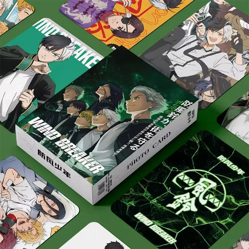 55 Pcs/Set Anime Wind Breaker Laser Lomo Card Haruka Sakura, Hayato Suou Cartoon Characters HD Photocard Cosplay Gift, kpop photo cards,photo cards,comics photo cards,manga photo cards