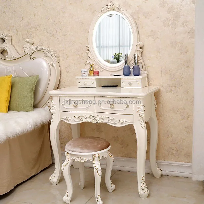 

Nordic Storage Vanity Dresser Bedroom Small Modern Simple Luxury Dressing Table with Mirror