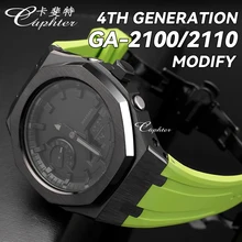 

4TH Generation Casioak MOD Kit Metal Watch Case 316 Stainless Steel Bezel Fluororubber Strap Watchband For GA2100 GA 2100 2110