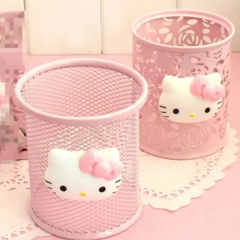 

Держатель для ручек Hello Kitty Sanrio детский, креативный Настольный контейнер для хранения периферийных мультяшных персонажей, кавайное украшение