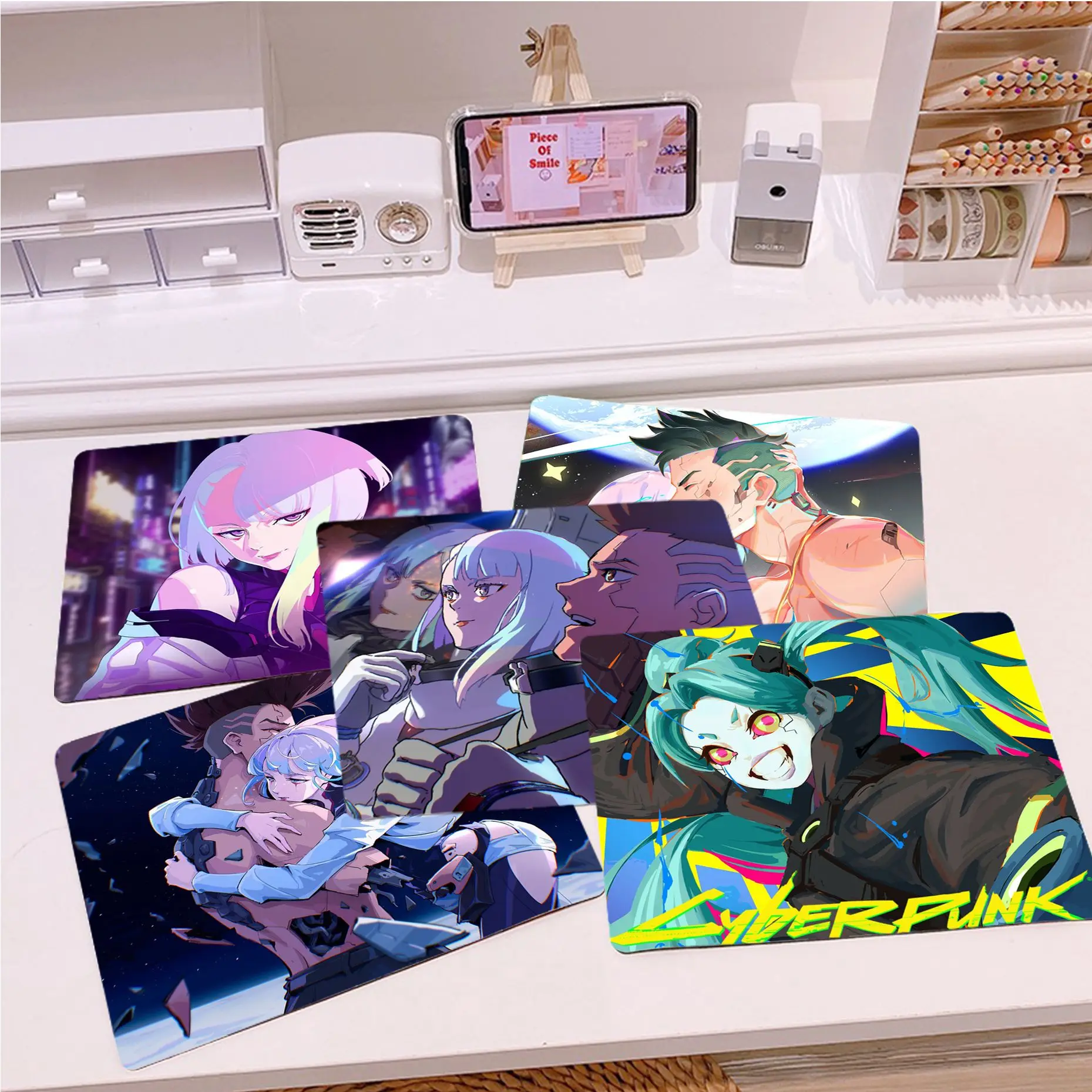 

Anime C-Cyberpunk-E-Edgerunner Mousepad Small Cartoon Anime Gaming Mouse Pad Keyboard Mouse Mats Smooth Company