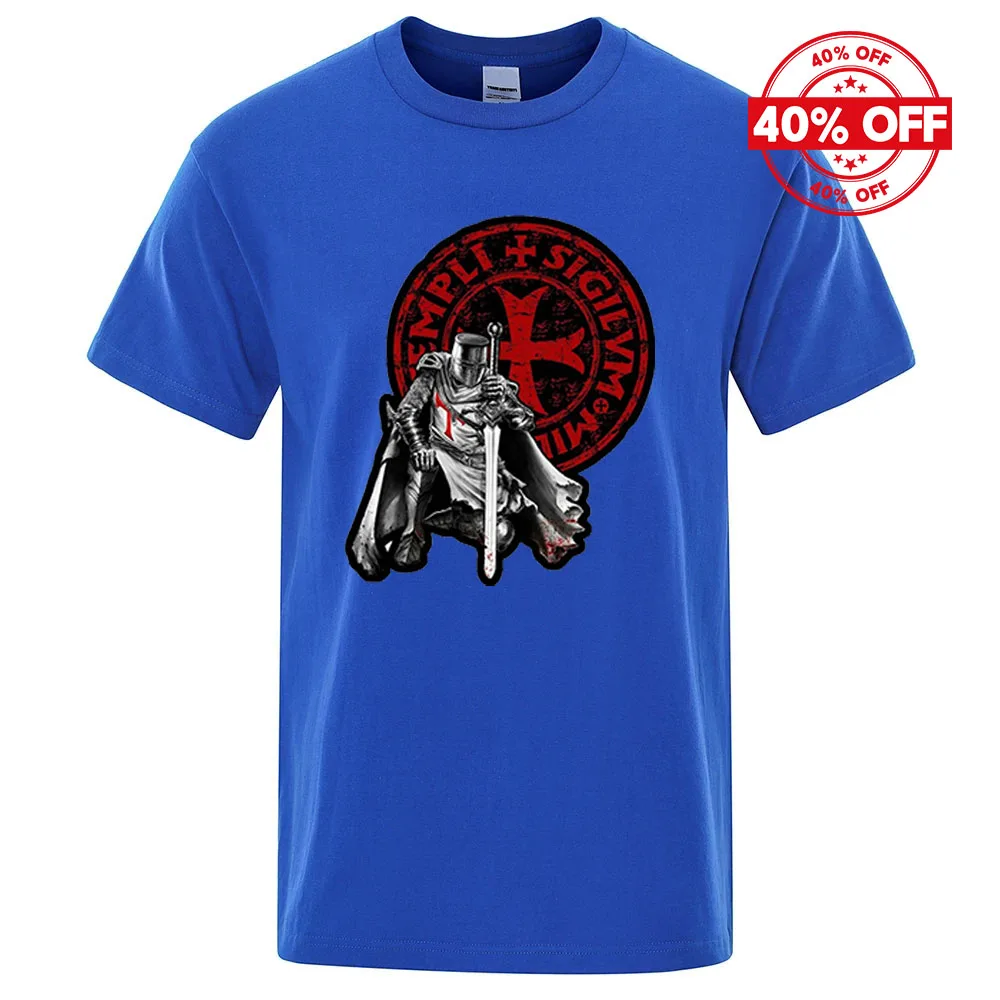 Summer Mens Casual Short Sleeve Knights Templar Tshirt