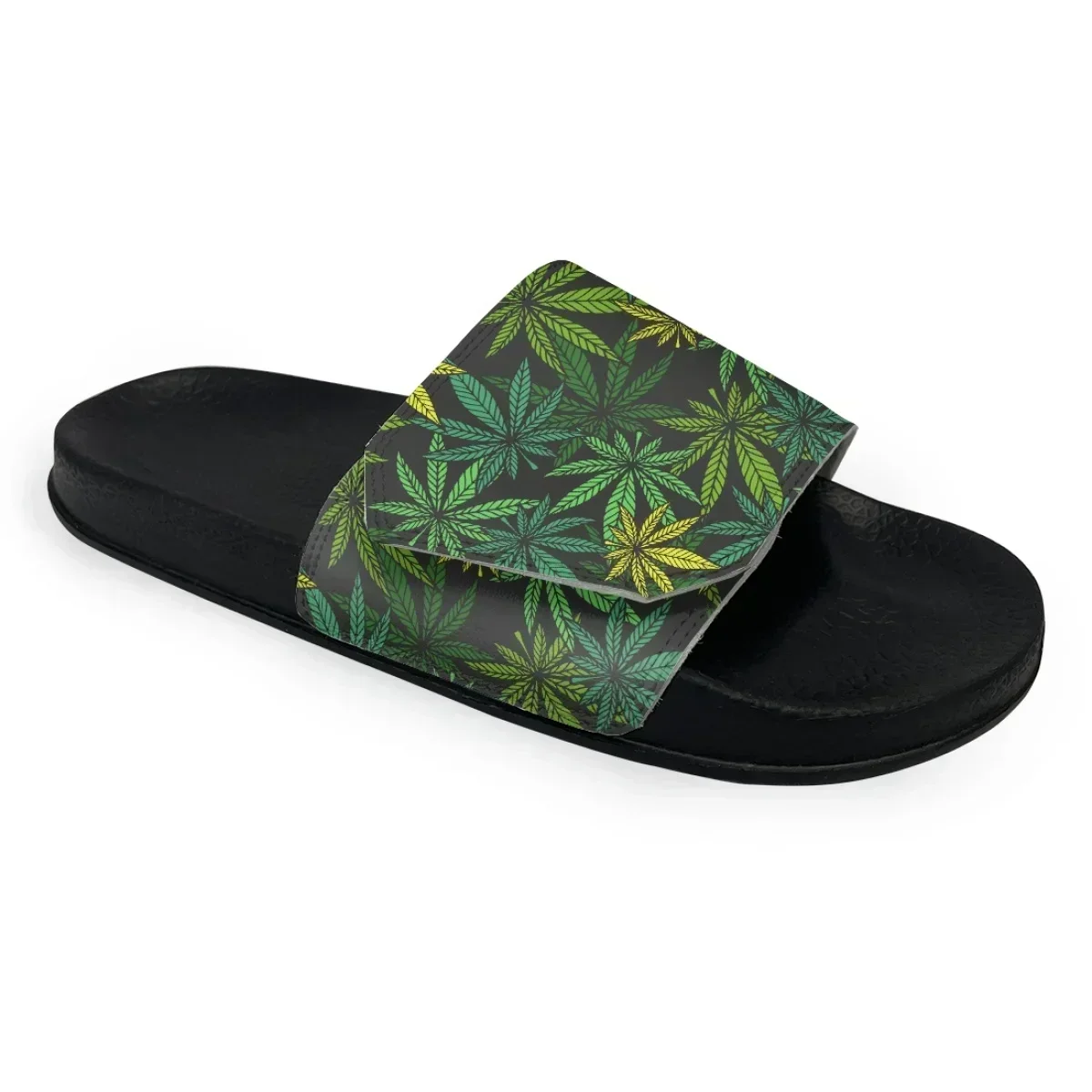 Custom Made Sublimation Print Fashion Magic Sticker Slippers Slides Sandals BZ53