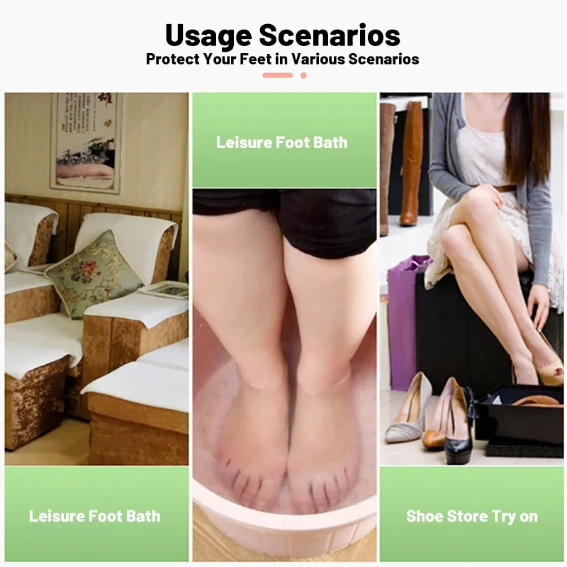 100pcs Disposable Foot Mask Hydrating Socks Pedicure Hand Feet Cover Lotion Foot Film Prevent Infection Chapped Feet Care
