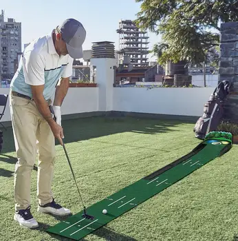 Golf Putting Practice Device Golf Training Equipment Indoor and Outdoor Putting Practice Mat Velvet Blanket Set Trainer as Gifts