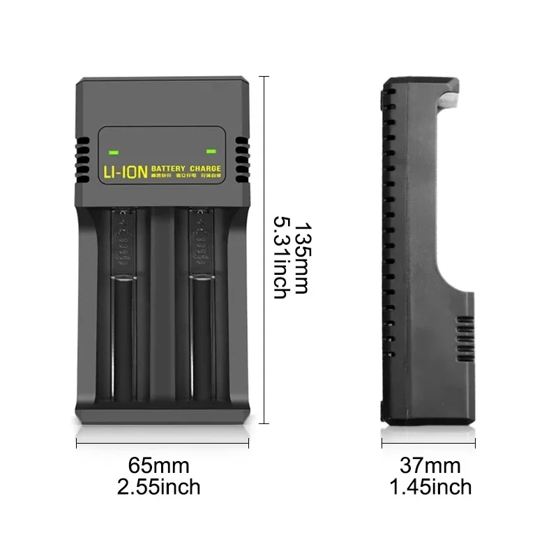 Chargeur Batterie Lithium 18650 21700 26650 1/2 Slots USB