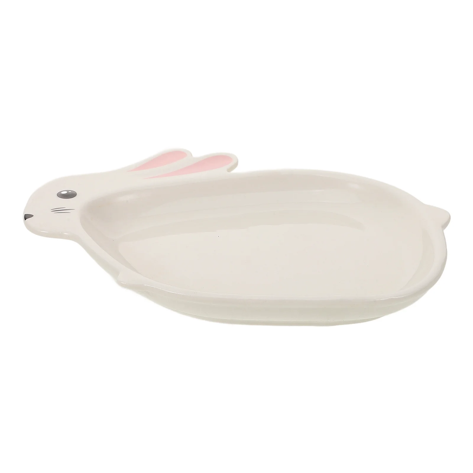 Ceramic Bunny Rabbit Plate Easter Serving Dish Dessert Tray Dinner Snack Plate Household Food Tray for Party Buffet Celebrations