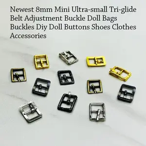 10pcs Newest Tri-glide Belt Buckle High Quality Mini Adjustment Doll Bags Buckles 8mm Ultra-small Belt Buckles DIY Doll Belt