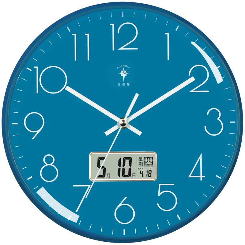 Large LED Wall Clock Silent Digital Clocks Mechanism Wall Watches Color:K;Sheet Size:12 inch