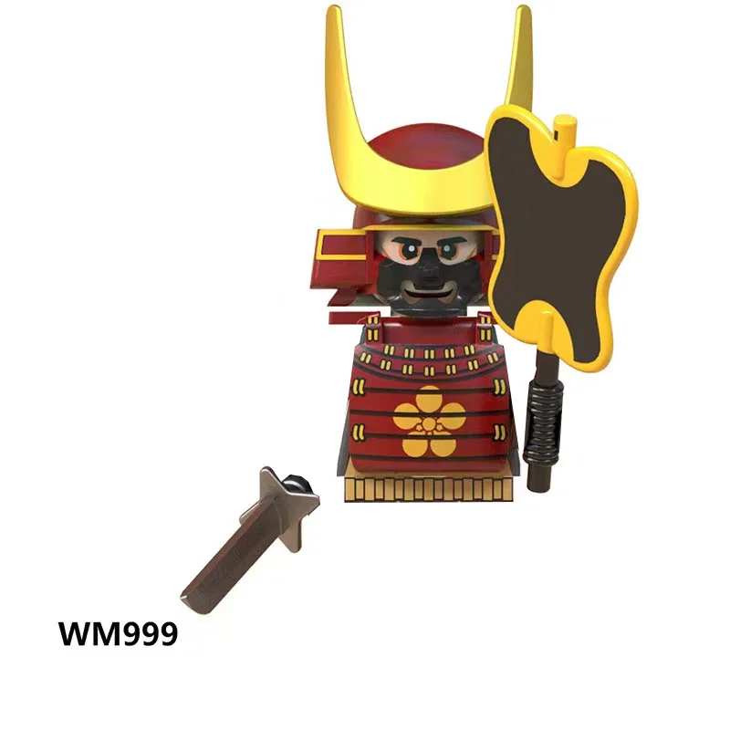 Mittelalterliche japanische Samurai Bushido Ninja Rüstung Bausteine Modell Ziegel Mini Action Spielzeug Figuren Spielzeug Geschenk für Kinder – Detail 2
