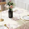 bao2637 Peach Blossom Pattern Tablecloth Lace Rectangular Tea Table Cloth Home Use  Dining Tablecloth 2