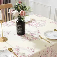 bao2637 Peach Blossom Pattern Tablecloth Lace Rectangular Tea Table Cloth Home Use  Dining Tablecloth 2