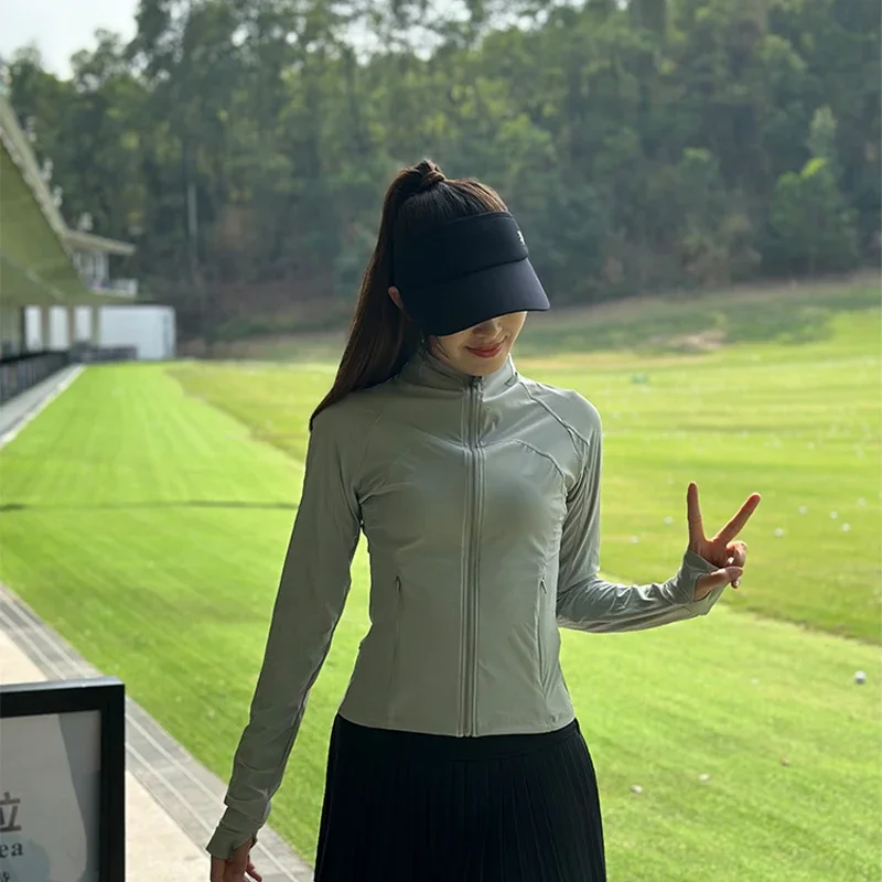 SG Ladies Sunscreen Coat Zip Stand Collar Jacket Spring Summer Sports Long Sleeve Shirt Windbreaker Ladies Thin Golf Wear
