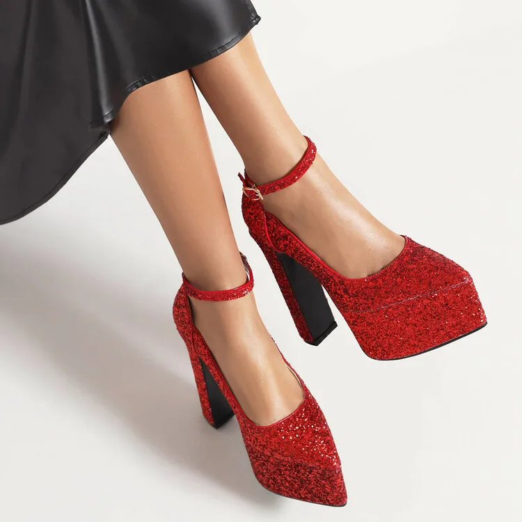 Ochanmeb glitter pumps comfort features