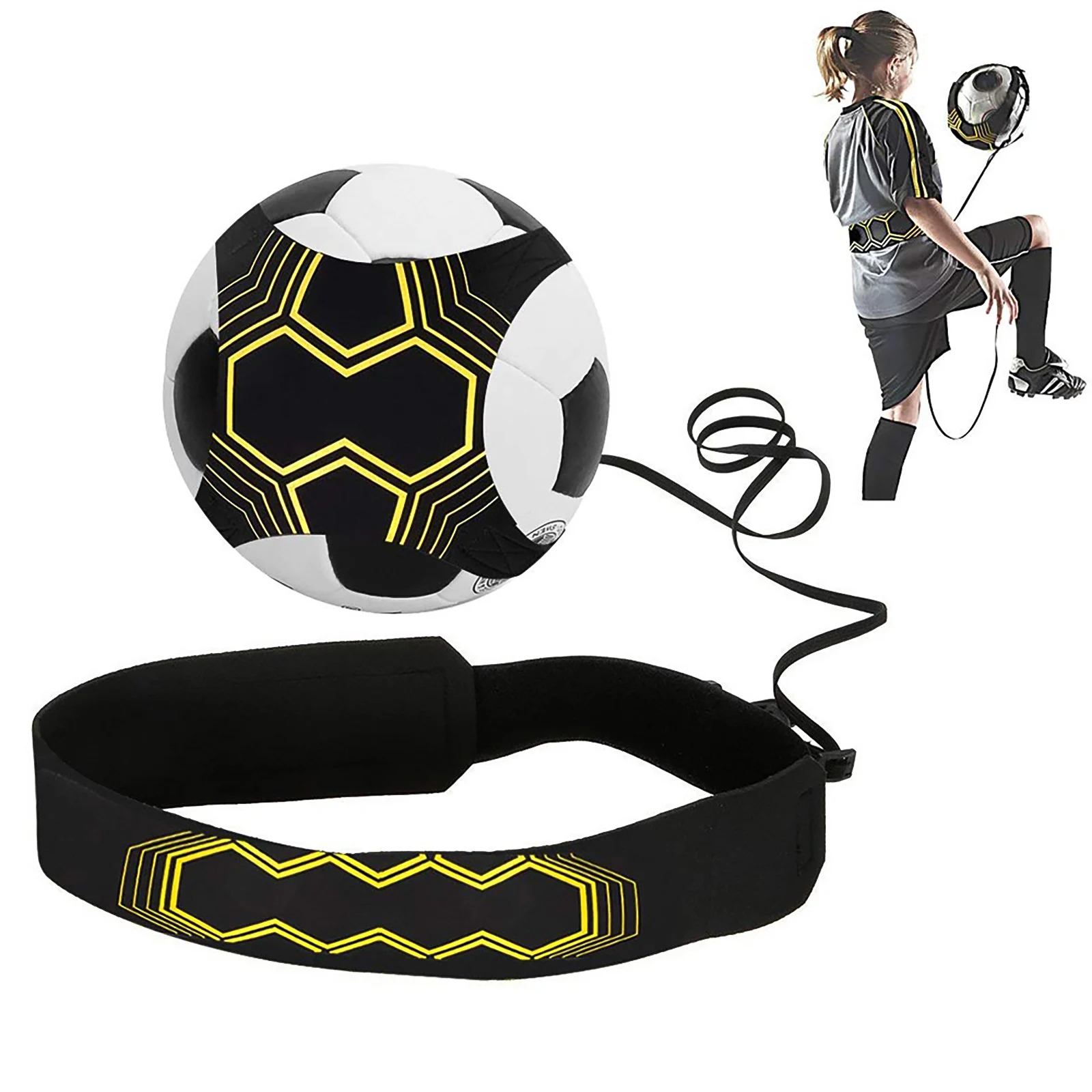 

Kids Soccer Trainer Sports Football Kick Throw Solo Practice Aid Assistance Waist Belt Control Skills Training Band Adjustable