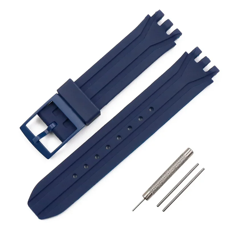 Premium 19mm Silicone Sports Watch Band - Versatile Rubber Strap Replacement