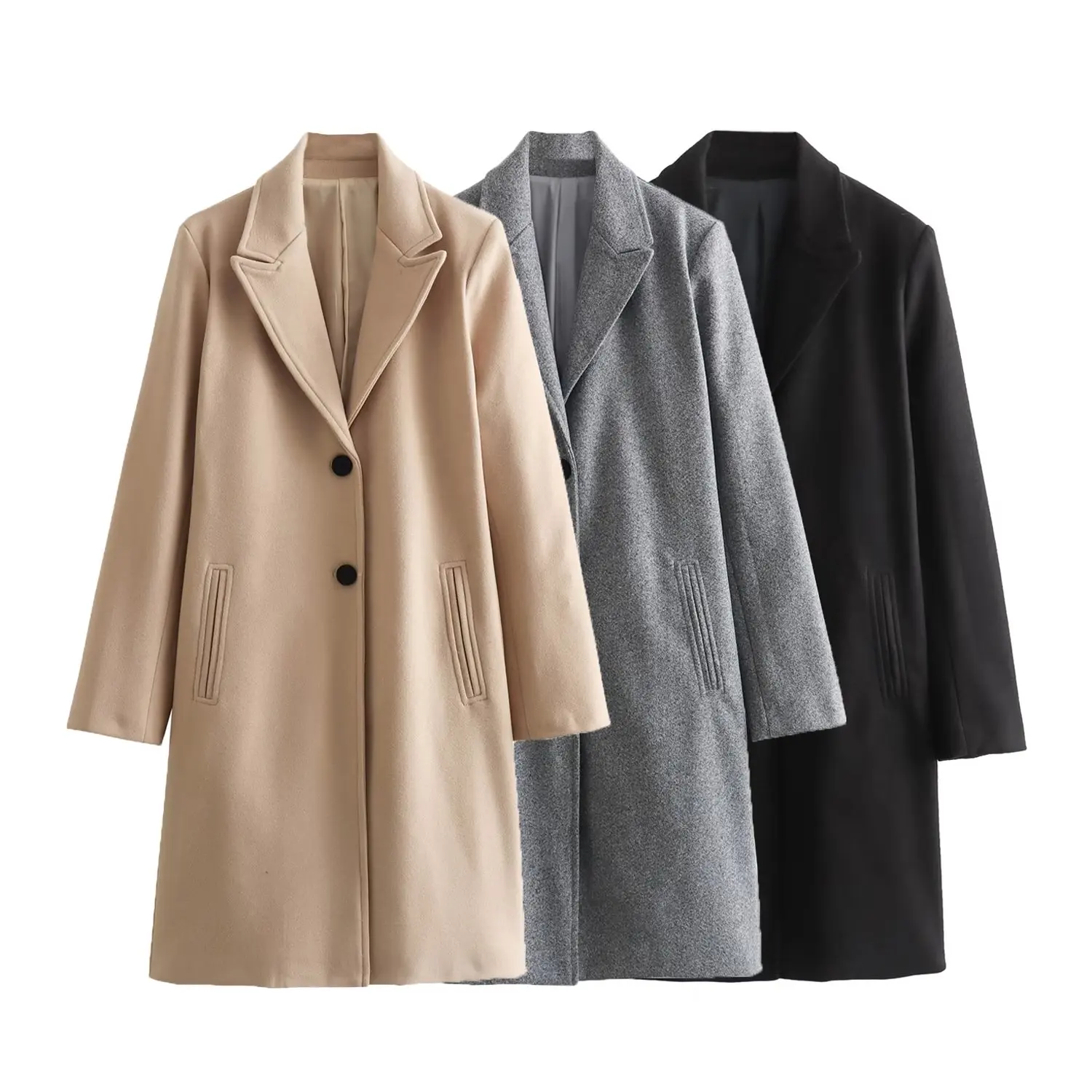 

Women New Fashion Soft Slim Fit Jacket Coat Vintage Long Sleeve Button Pocket All-Match Casual Female Outerwear Chic Tops