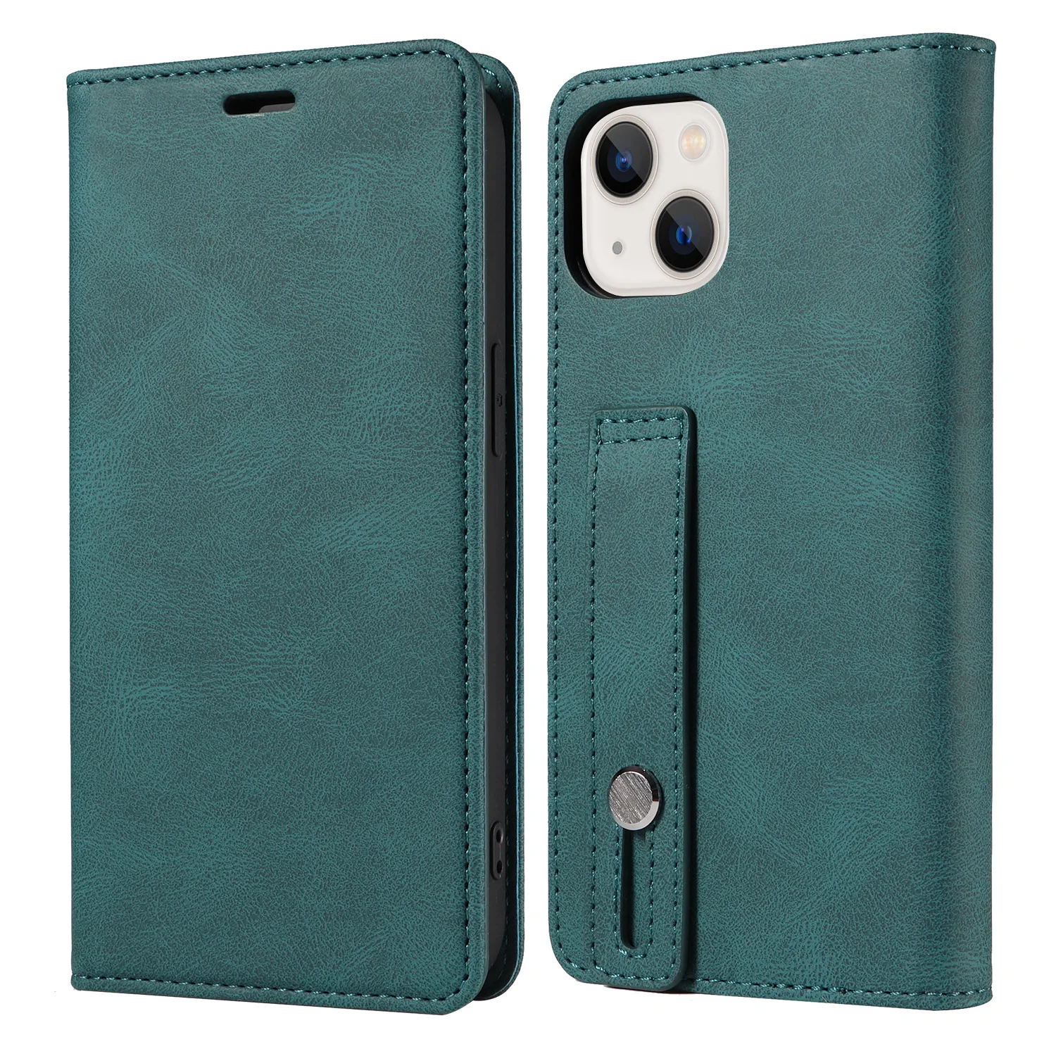 

Strong Magnetic Closure Phone Case with Wrist Strap for iPhone 14 Pro Max, Anti-fall Wallet, Flip Protective Case, Anti-fall