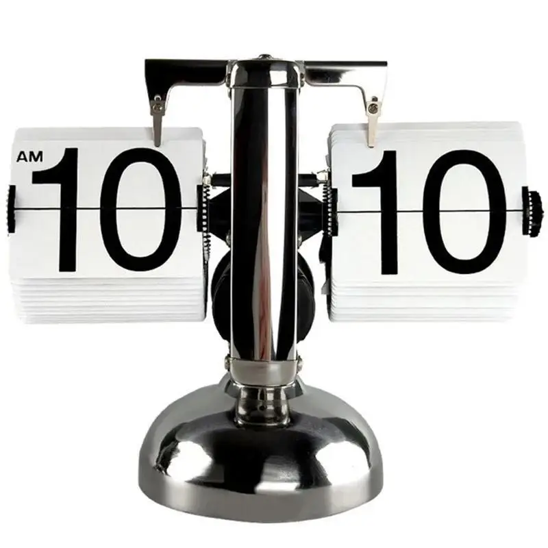 Flipping Clock Vintage Automatic Flip Page Clock Quartz Time Clock Decor for Home