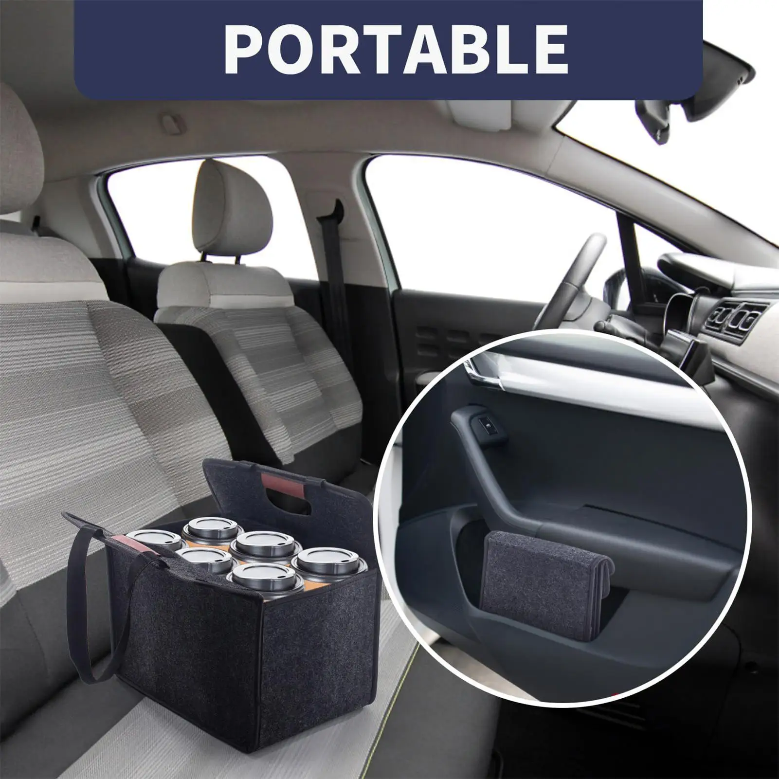 Versatile Foldable Drink Carrier Tote with Handles