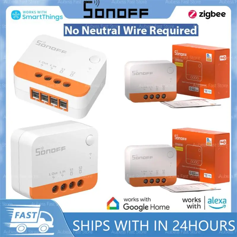 

Умный переключатель SONOFF ZBMINIL2 Zigbee DIY 1-10 шт., модуль без нейтрального провода, требуется умный дом, двухстороннее управление, Alice Alexa Google Hom